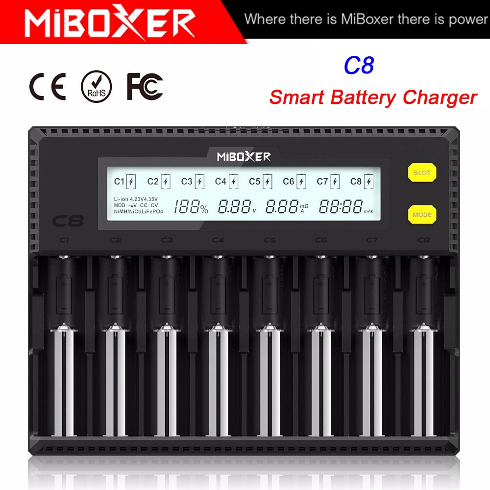 MiBOXER C8 18650 ͸  LCD ÷ 1.5A ..